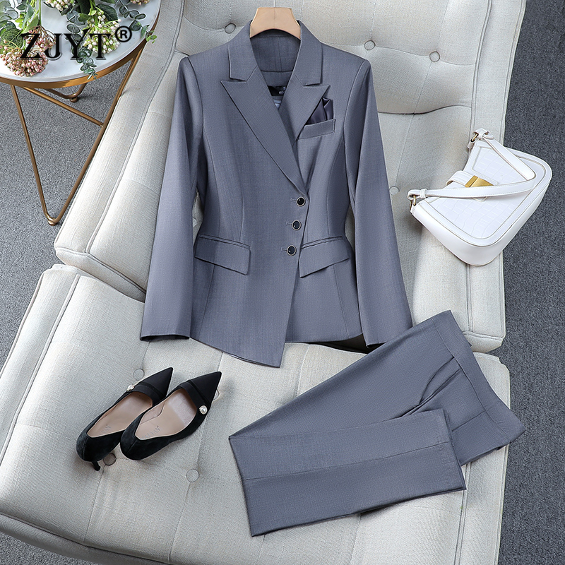 Women Formal Wear For Plus Size - ZJYT Business Chic Women's Trousers Suit