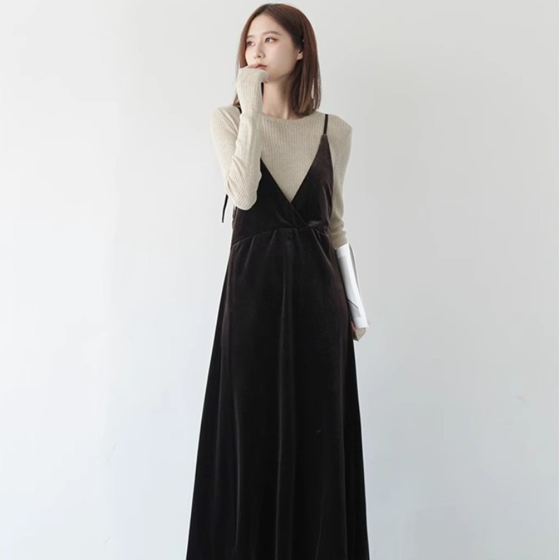 Suspended Velvet Dress For Wom - Elderly Women Formal Wear ulasan dan harga