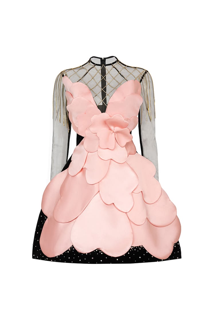 Gothic Black Pink Floral Mini  - Woman Formal Wear ulasan dan harga