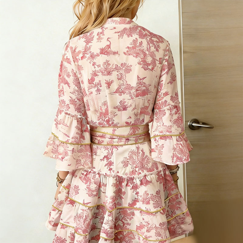 Women Lace-Up Pleated Button D - Formal Wear For Women Xl ulasan dan harga