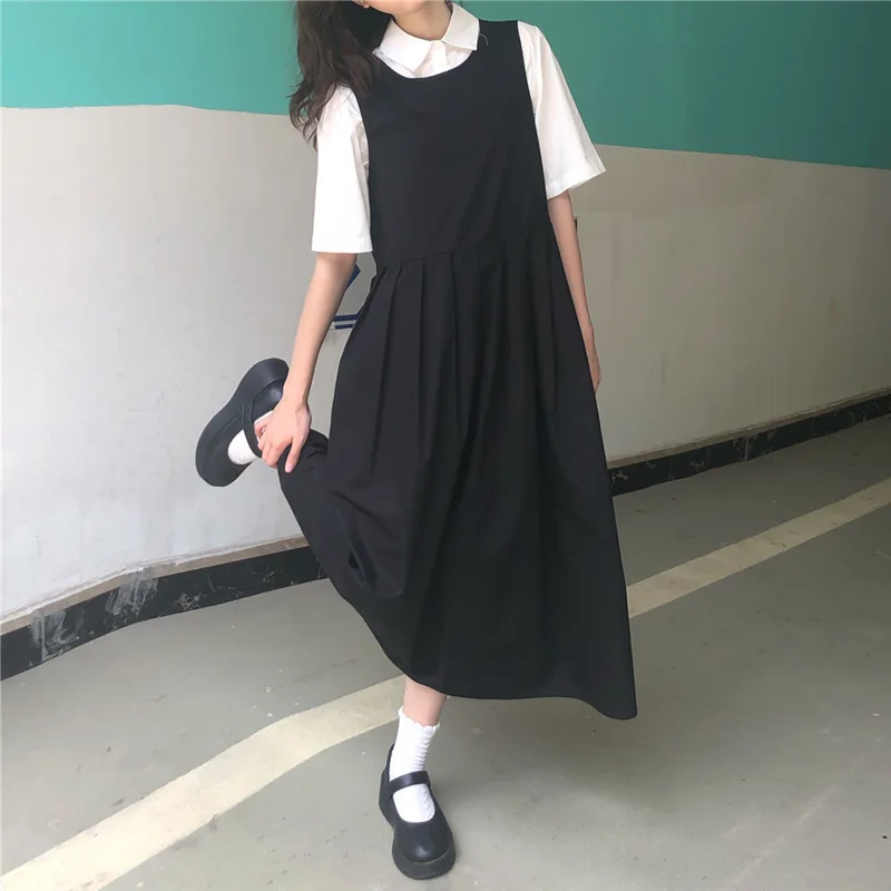 Two Piece Sets Women Japanese  - Shift Dress Sleeveless ulasan dan harga