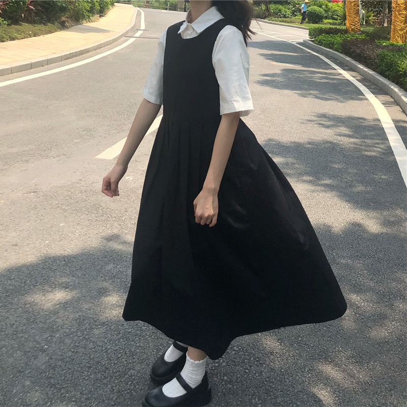 Two Piece Sets Women Japanese  - Shift Dress Sleeveless ulasan dan harga