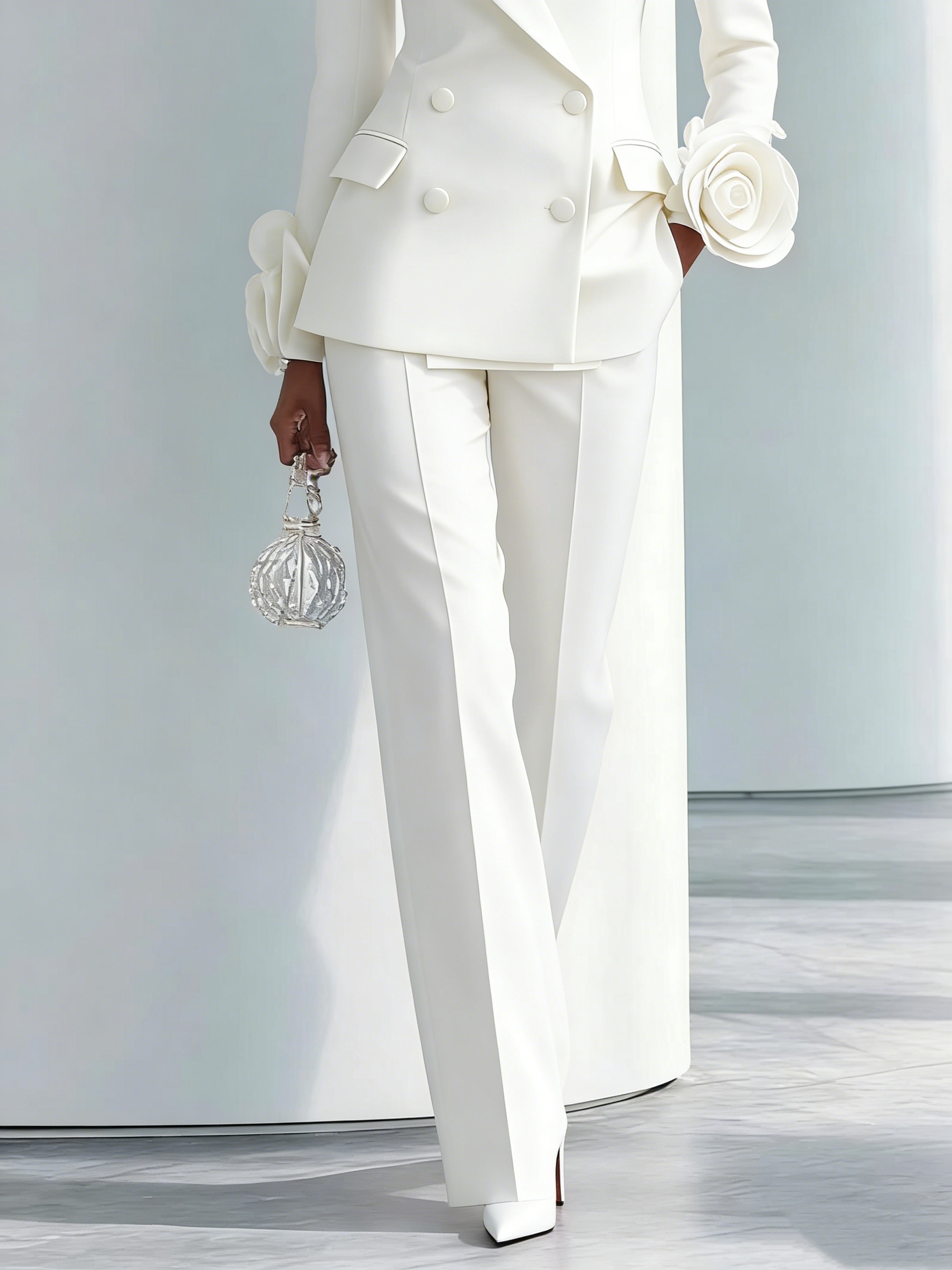 2 Pieces White Flowers Women P - Women Formal Wear For Graduation ulasan dan harga