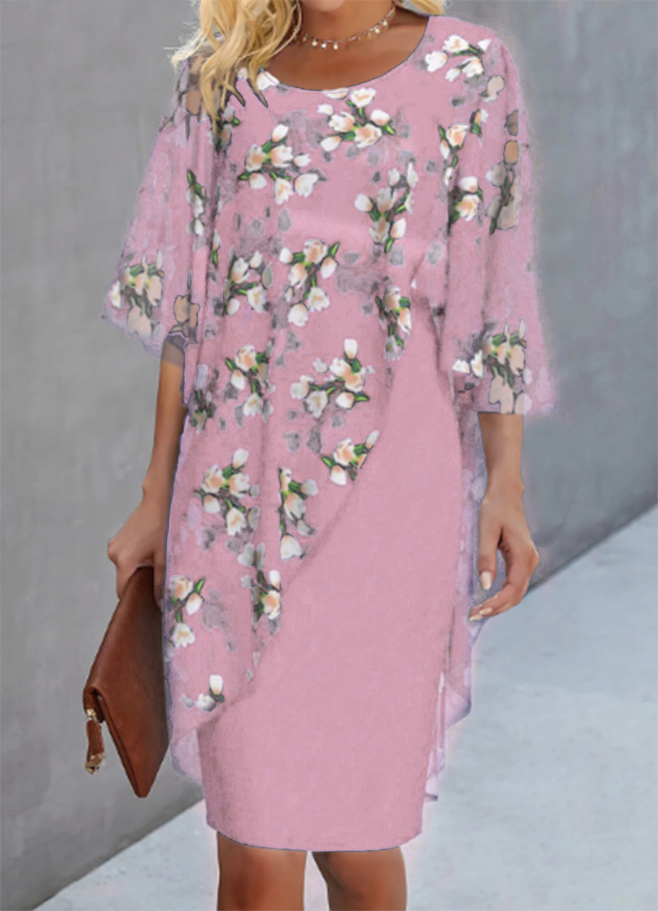 Plus size dress with printed f - Elderly Women Formal Wear ulasan dan harga