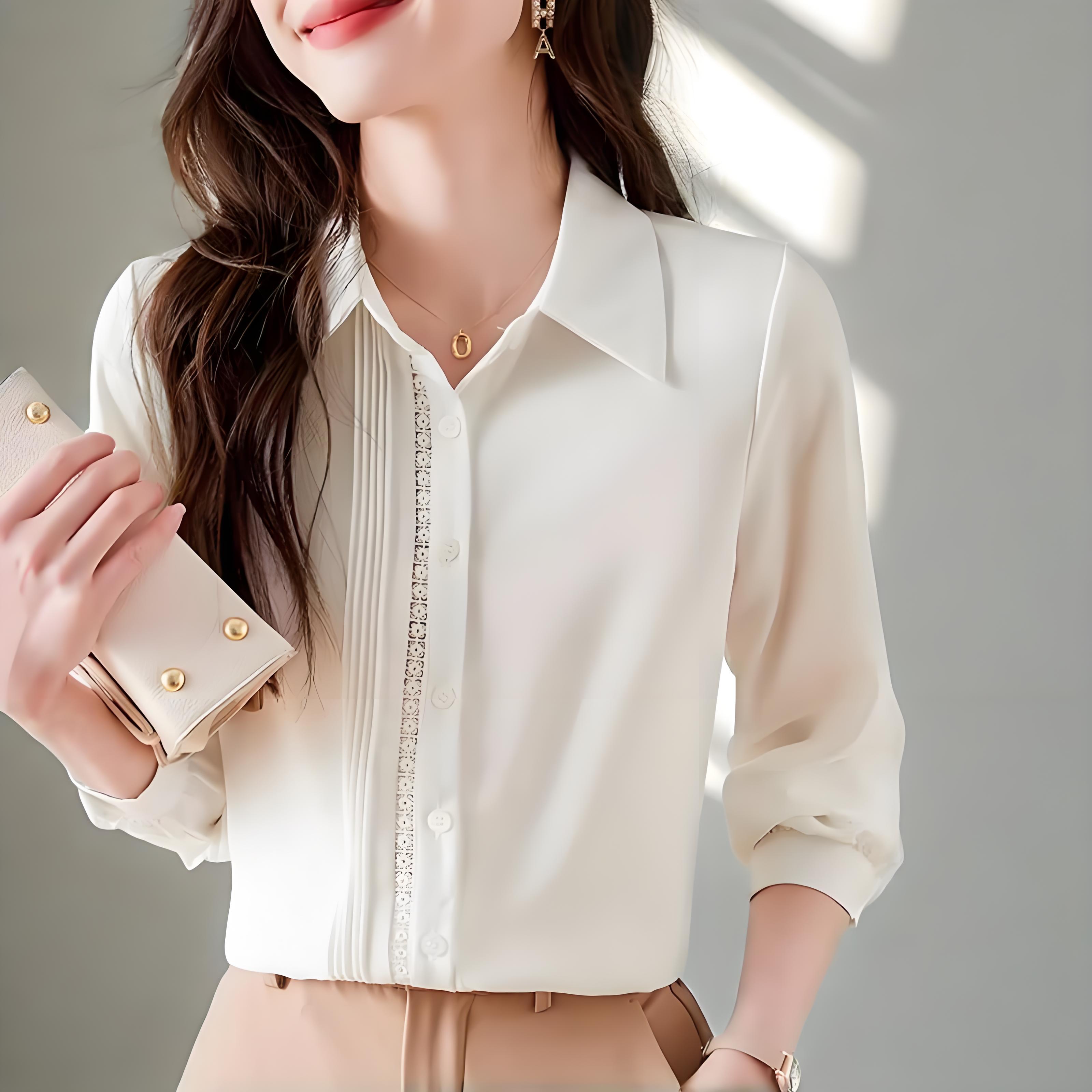 White Shirt for Women Elegant  - Formal Wear For Women Xl ulasan dan harga