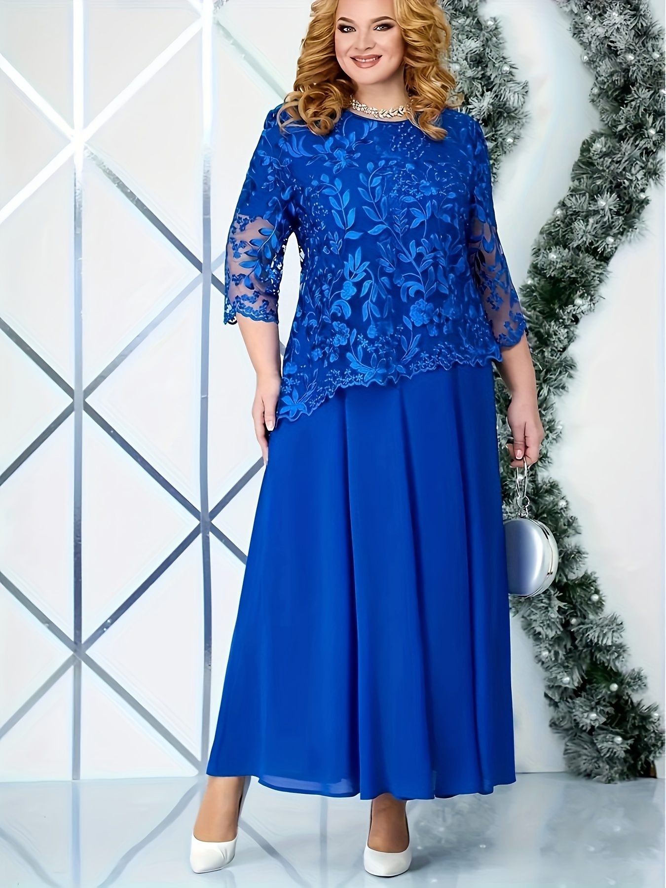 Plus size women's dress with e - Elderly Women Formal Wear ulasan dan harga
