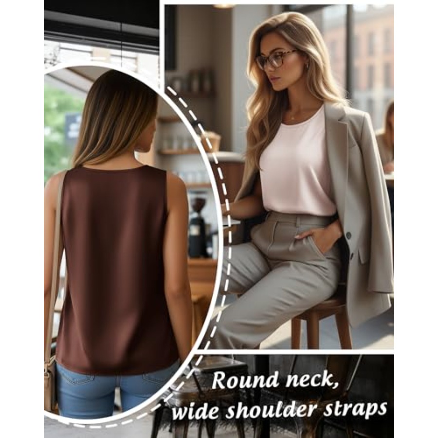 4 Pack Women's Silk Satin Tank - Silk Camisole Work ulasan dan harga