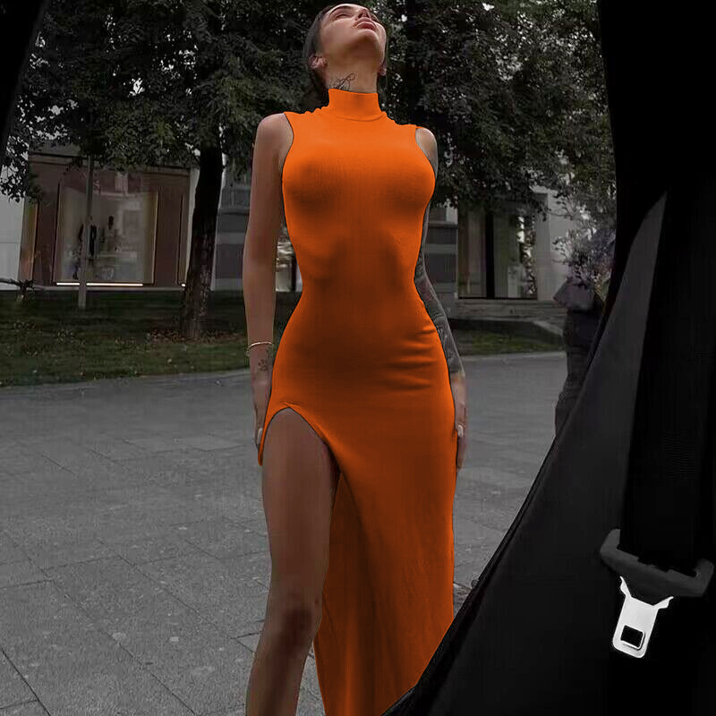 Y2k Sleeveless Orange Midi Wom - Formal Wear For Women Xl ulasan dan harga