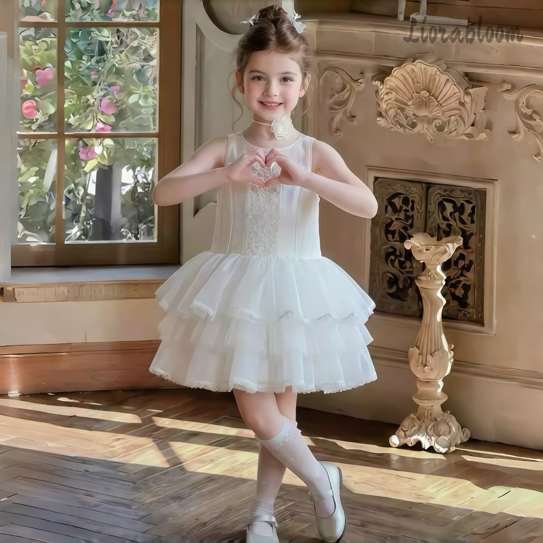 Girls' White Embroidered Forma - Woman Formal Wear ulasan dan harga