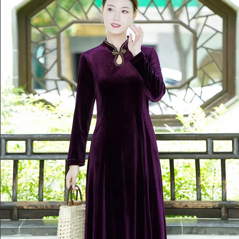 Middle Aged Female Golden Velv - Elderly Women Formal Wear ulasan dan harga