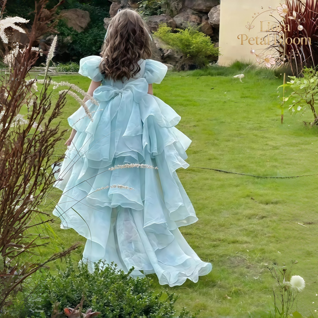 Blue Tulle Gown  Girls' Bow Pa - Woman Formal Wear ulasan dan harga