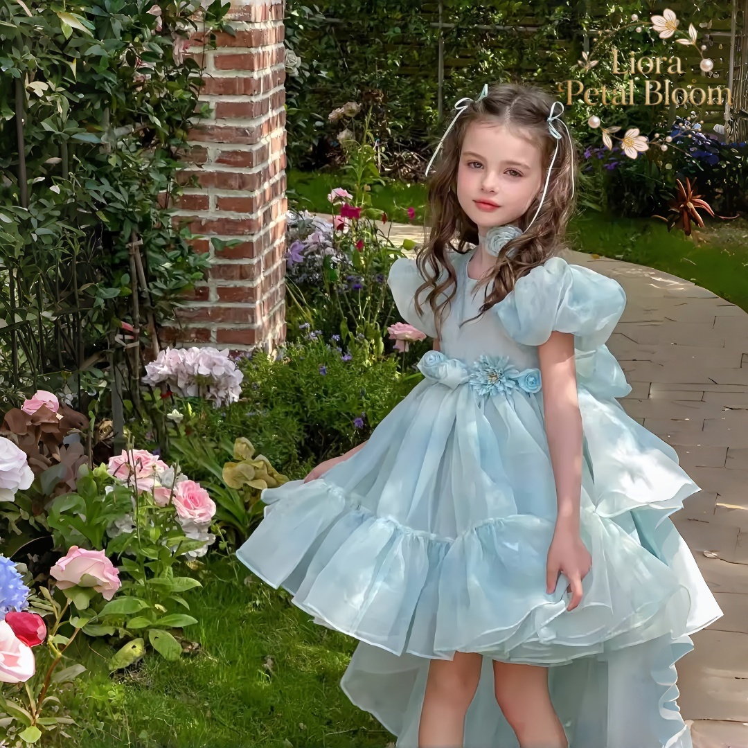 Blue Tulle Gown  Girls' Bow Pa - Woman Formal Wear ulasan dan harga