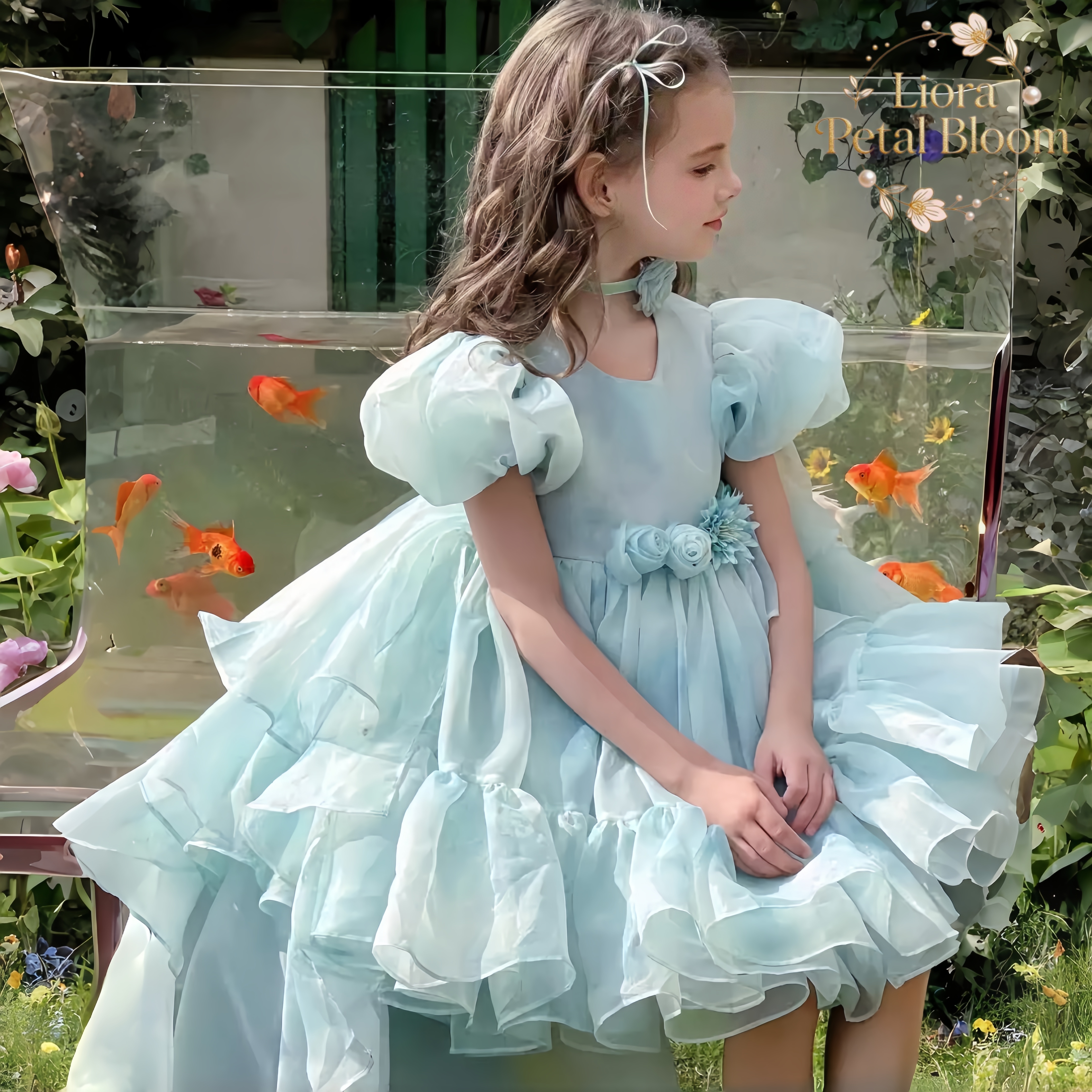 Blue Tulle Gown  Girls' Bow Pa - Woman Formal Wear ulasan dan harga
